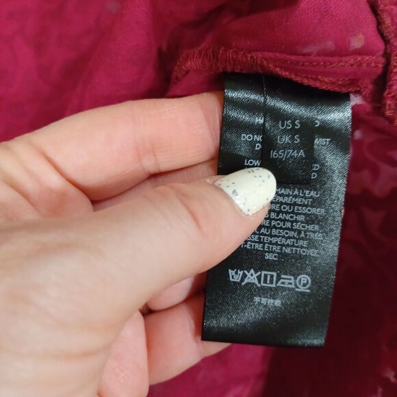 Anthropologie Susanna Burnout Velvet Button Front Blouse Plum Size Small Boho - Picture 7 of 9